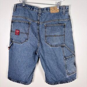 Baggie US Polo Assn Mens Denim Carpenter Shorts Blue Medium Wash Size 36 90s Y2K